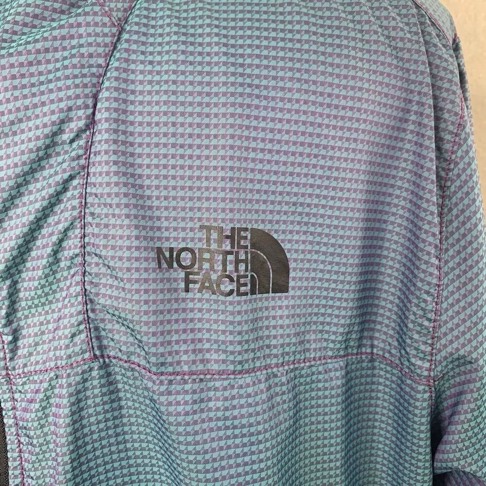 North Face Novelty Cyclone Iridescent Windwall Blue Jacket Full Zip Stow Sz M